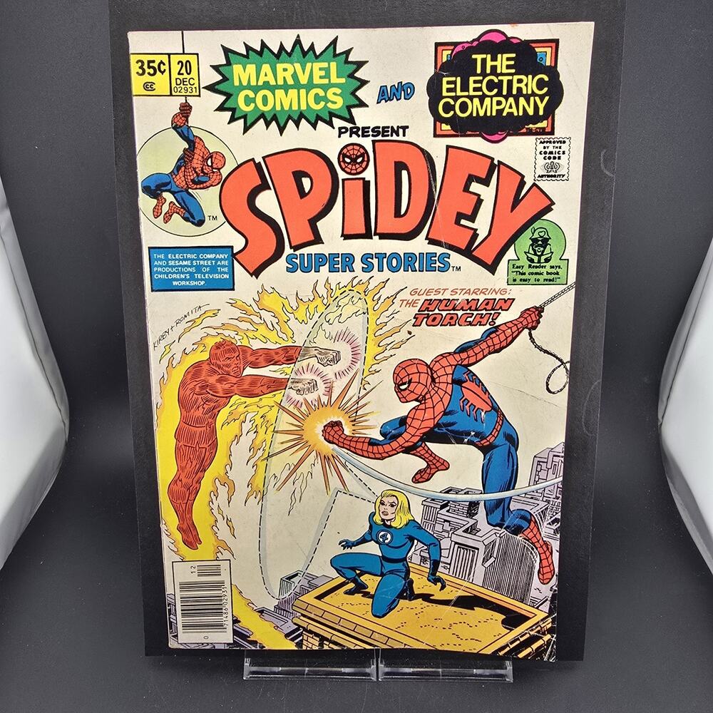 Spidey Super Stories 20 Marvel 1976 Jack Kirby Art Human Torch Stamp Intact